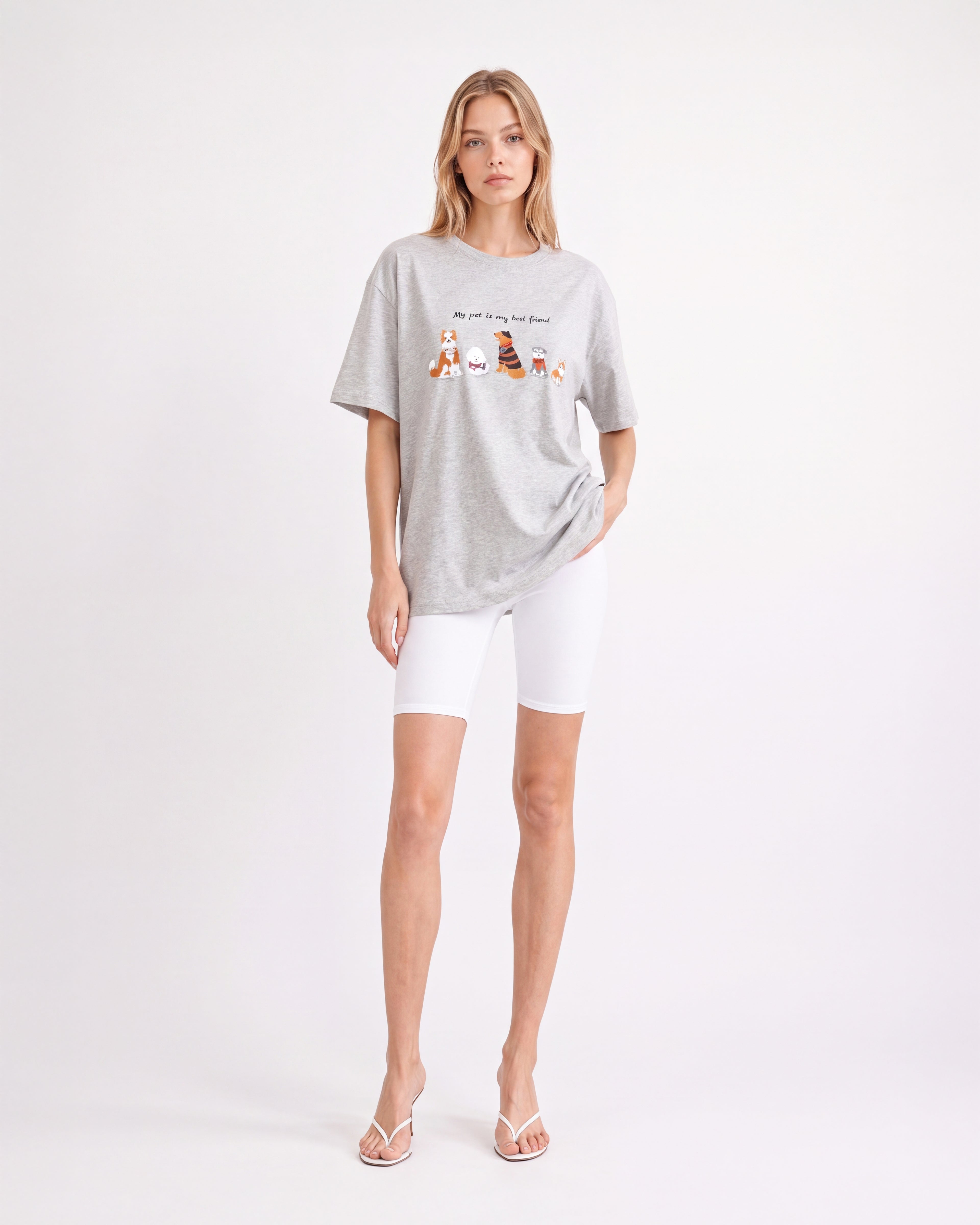 MY PET IS MY BEST FRIEND OVERSIZED GRAPHIC T-SHIRT