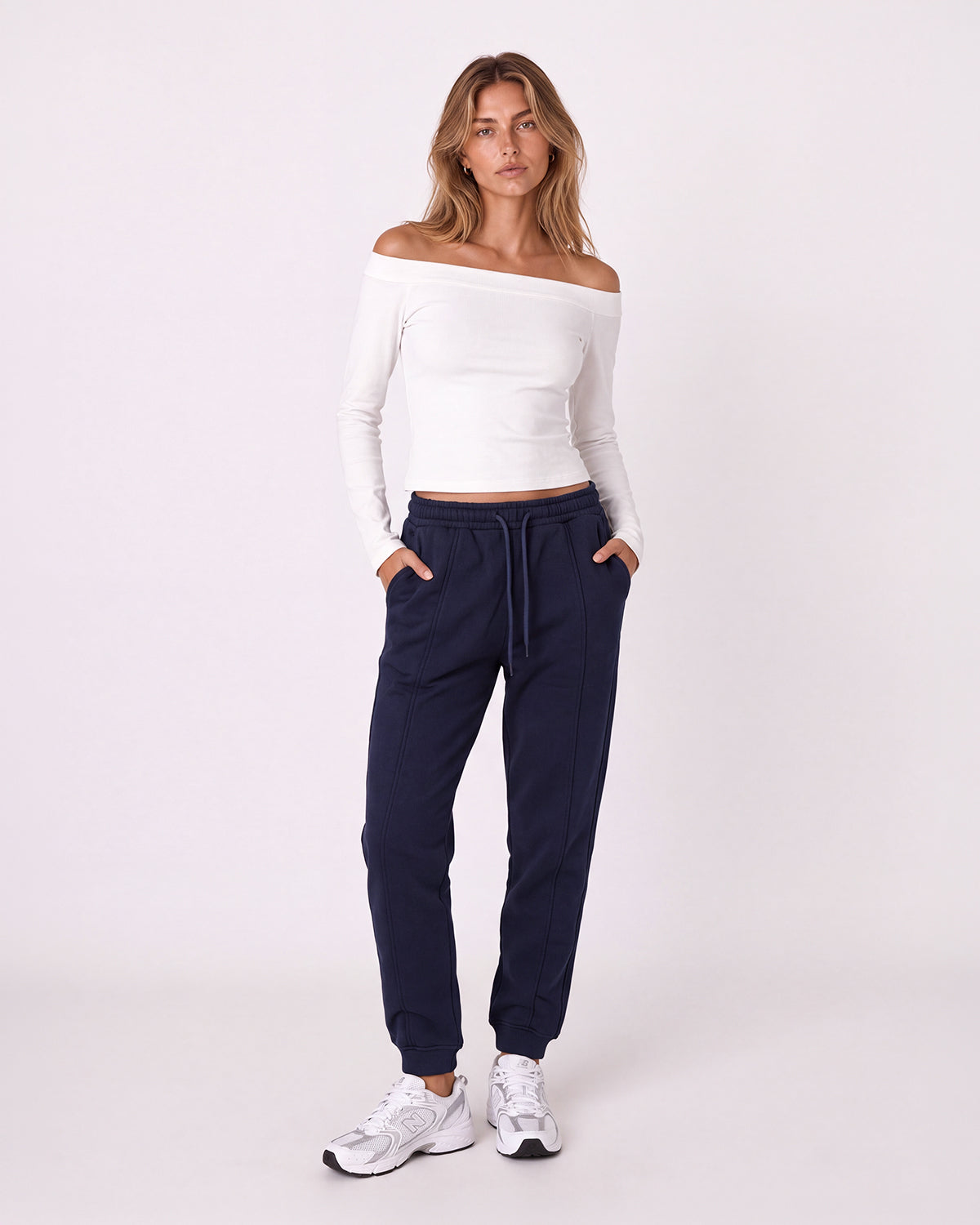 WIDE LEG JOGGER PANTS WITH ELASTIC WAIST AND DRAWSTRING