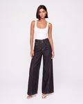 DARK WIDE-LEG JEANS WITH BELT DETAIL