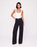 RAW HEM WIDE LEG JEANS