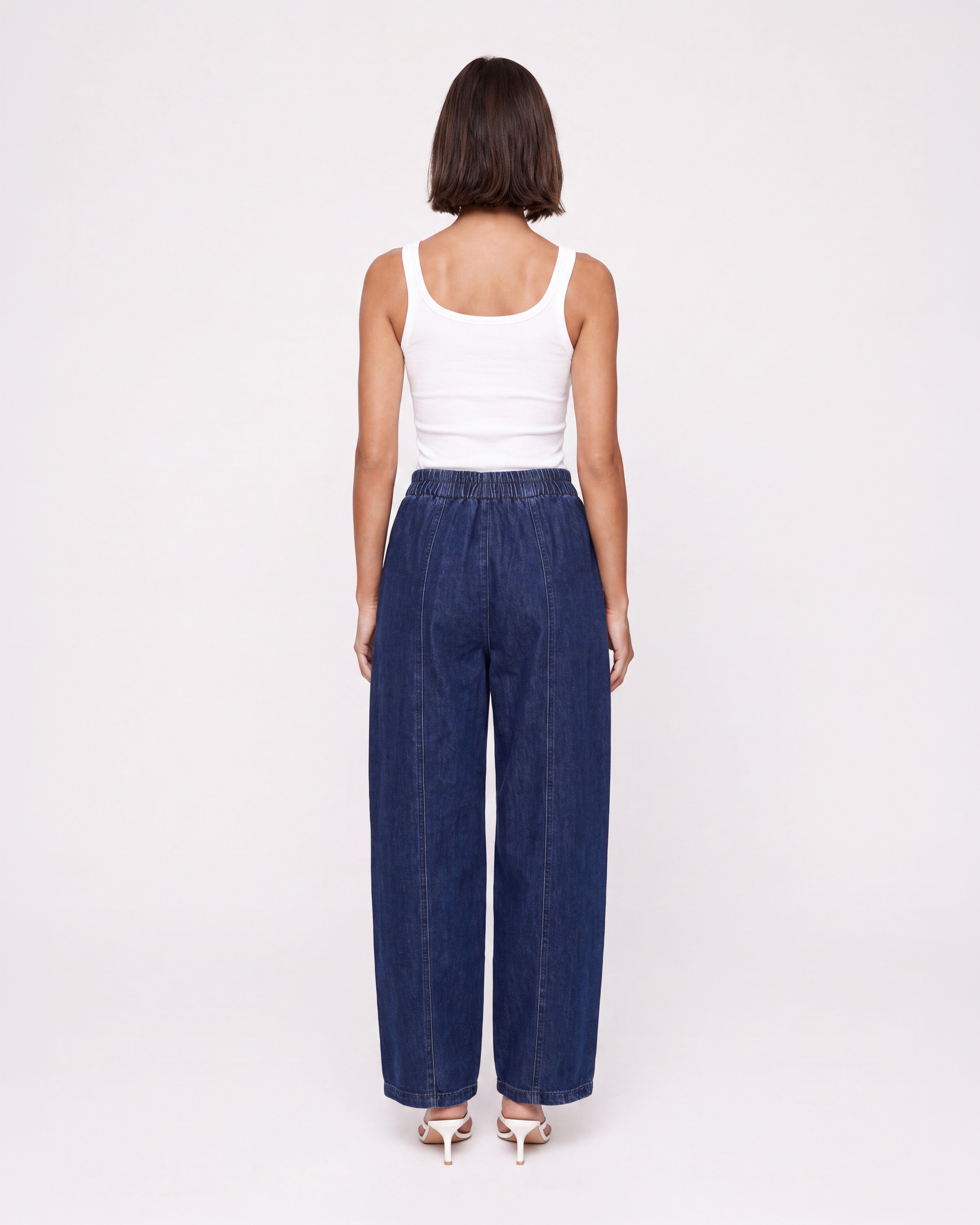 DENIM BARREL LEG PANTS