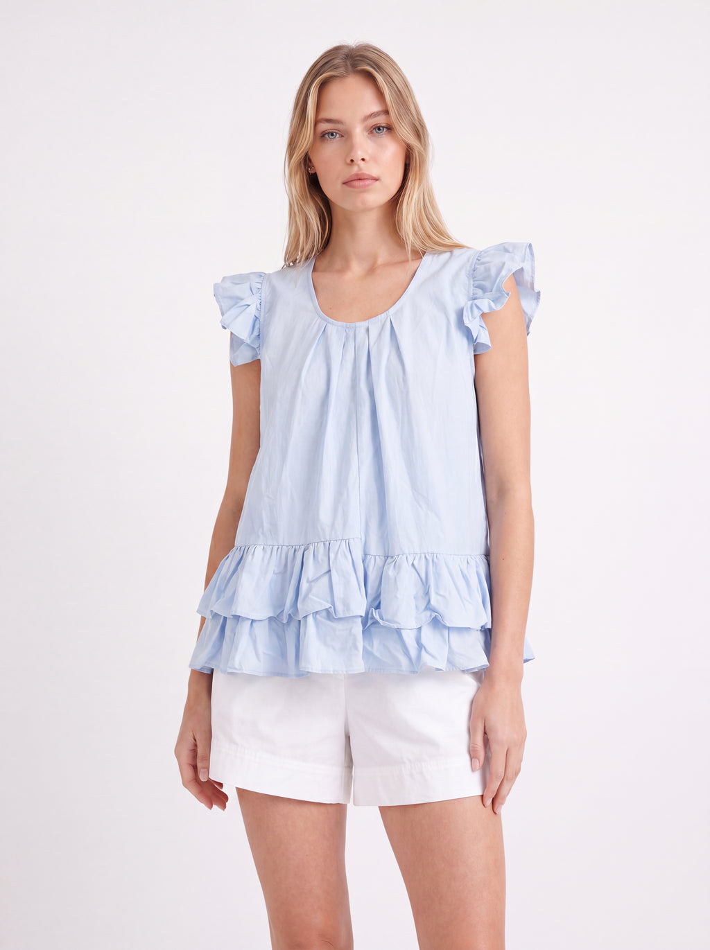 RUFFLE DETAIL SLEEVELESS TOP
