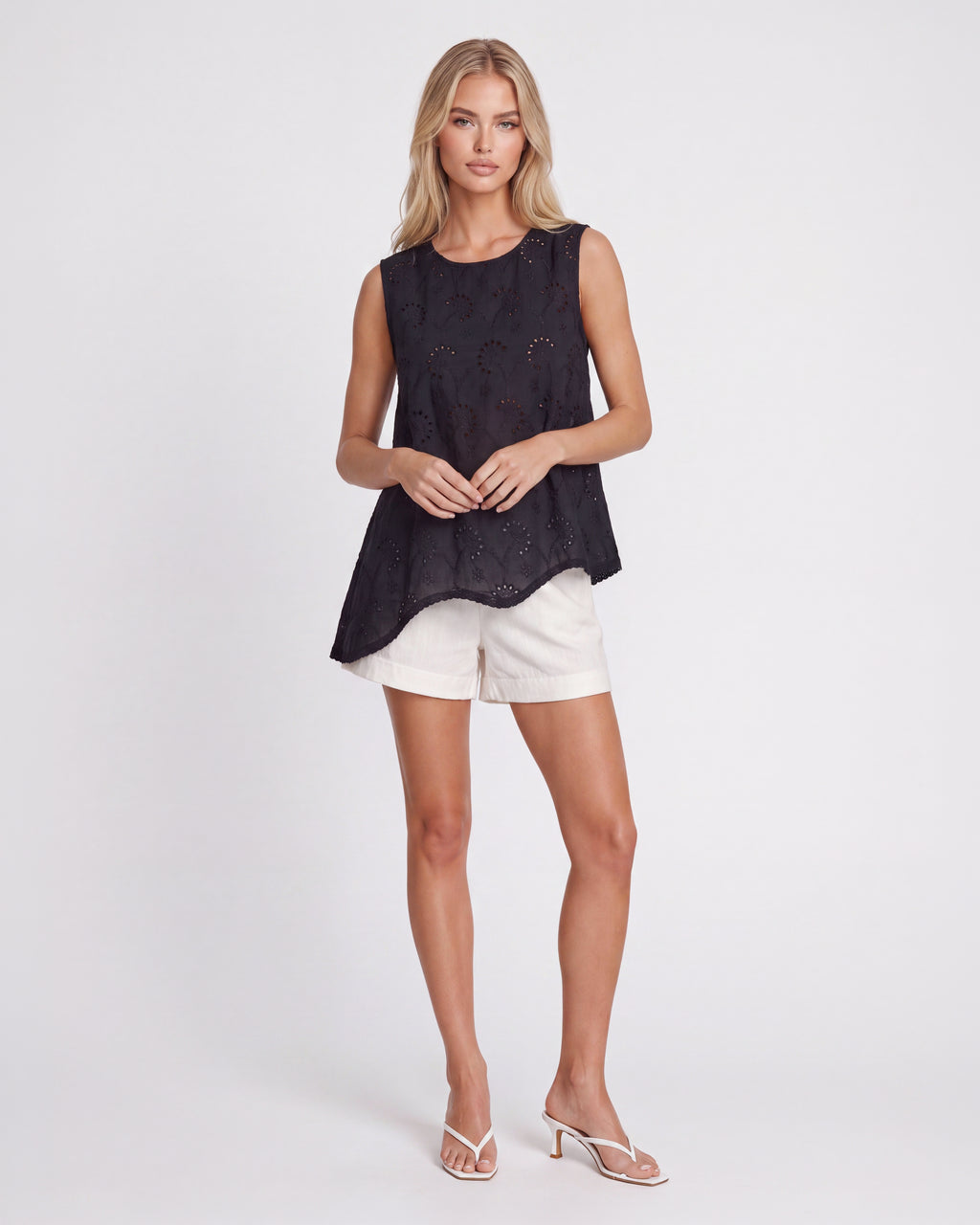 BRODERIE ASYMMETRIC TOP