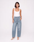 DENIM BARREL LEG PANTS