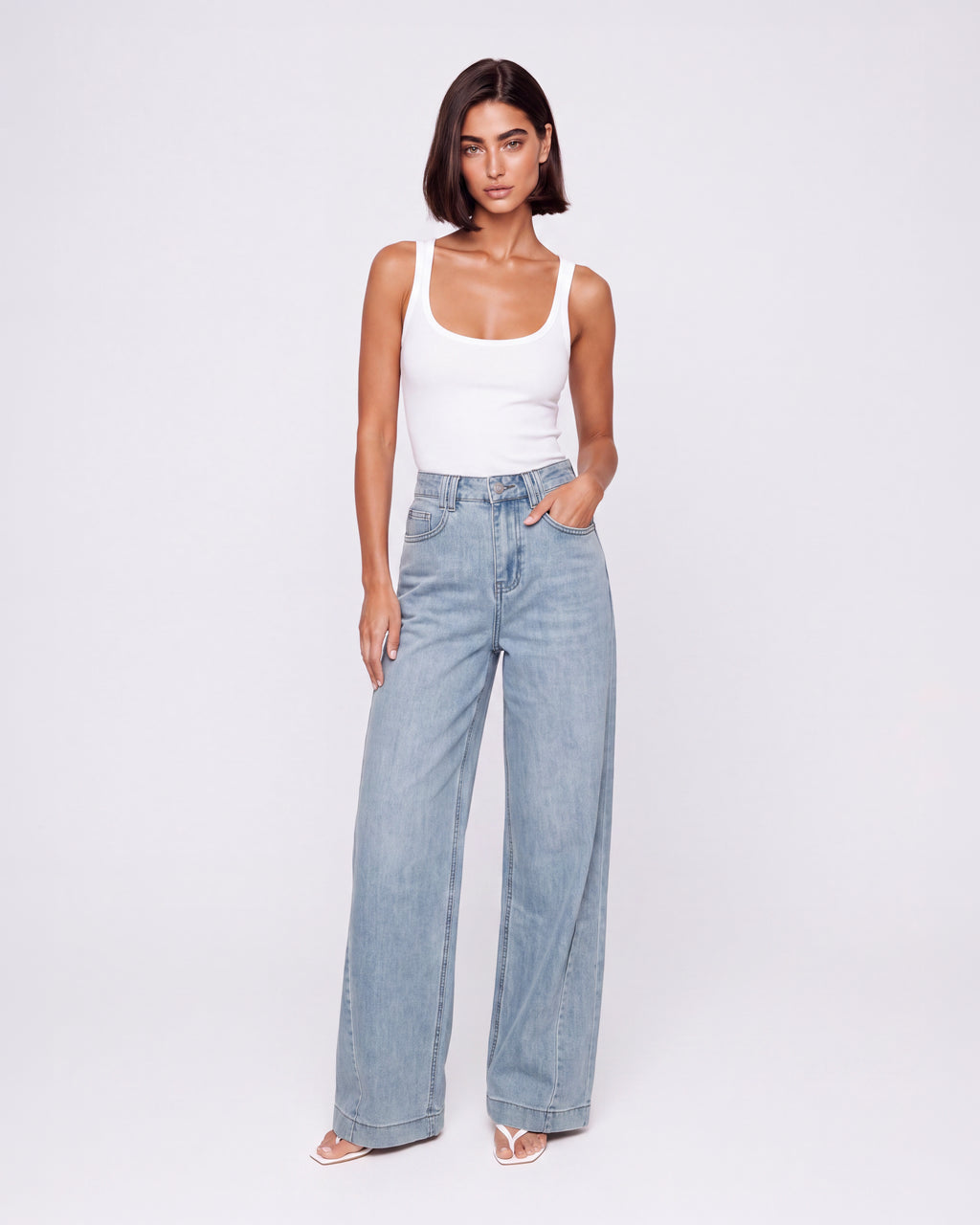 HIGH RISE WIDE LEG JEANS