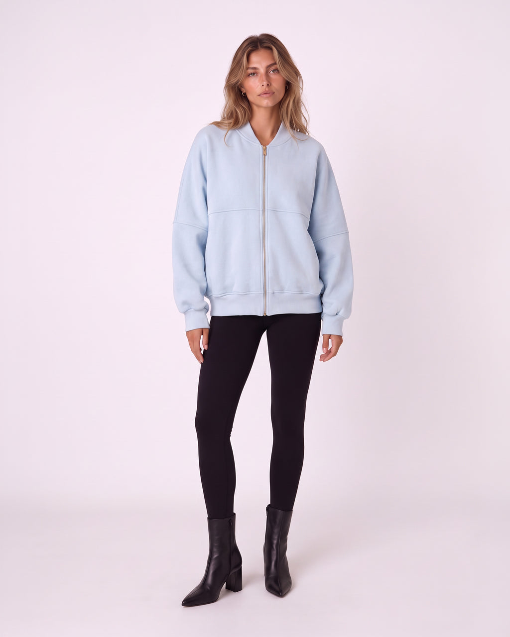 OVERSIZED ZIP-UP BOMBER JACKET