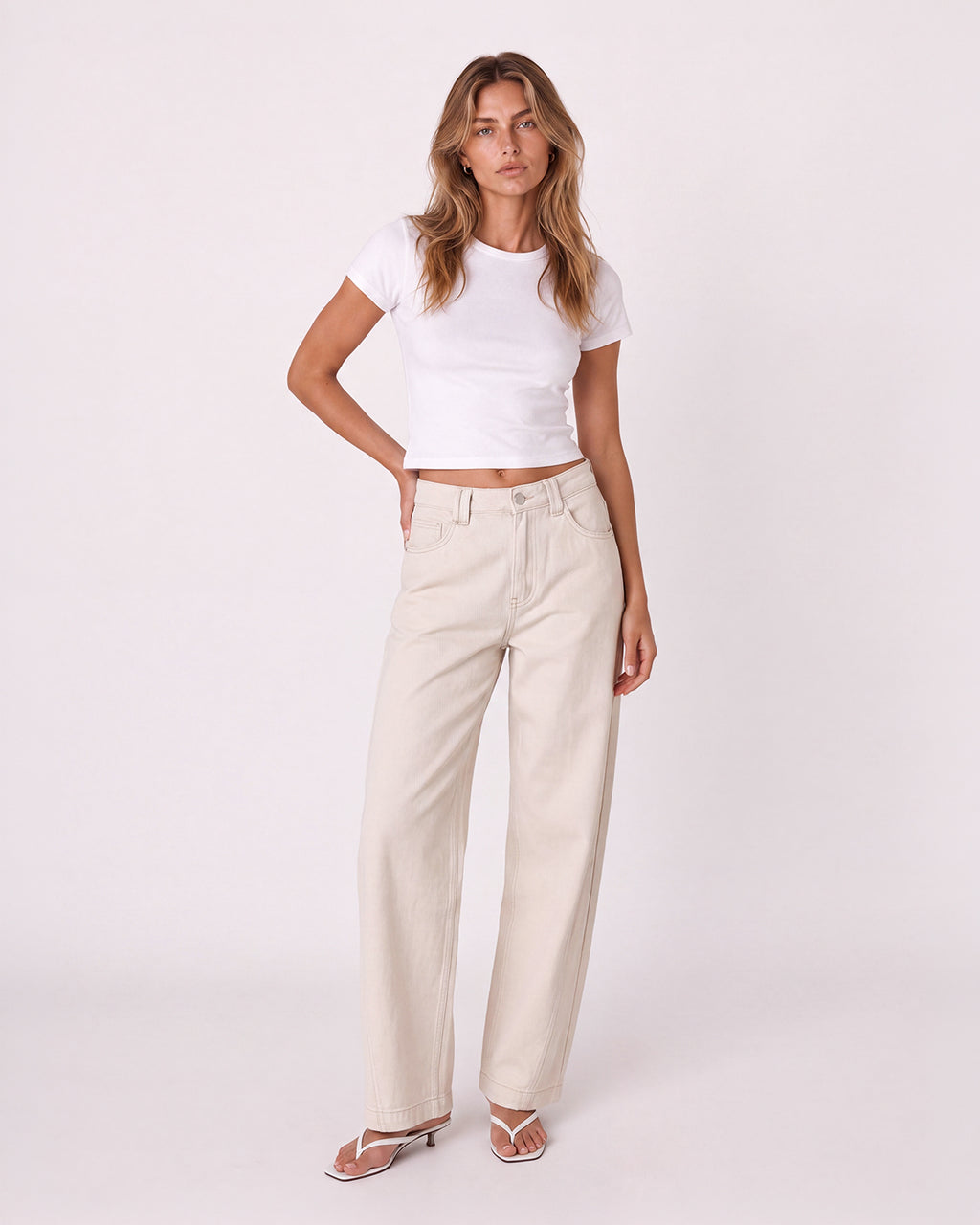 OFF WHITE STRAIGHT LEG JEANS