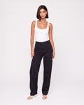 BLACK BARREL LEG JEANS