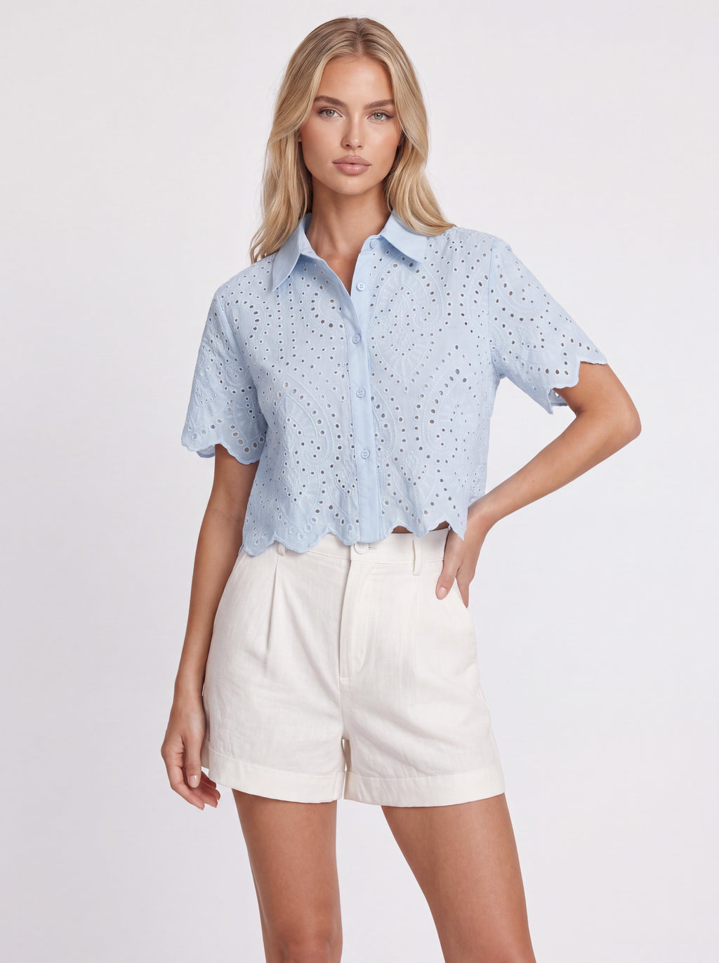 BRODERIE SCALLOP SHIRT