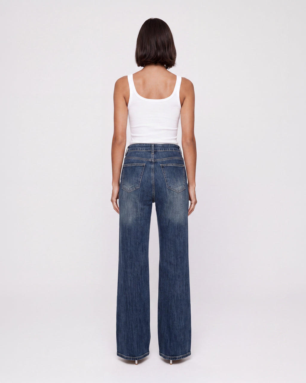 DARK BLUE WIDE LEG JEANS