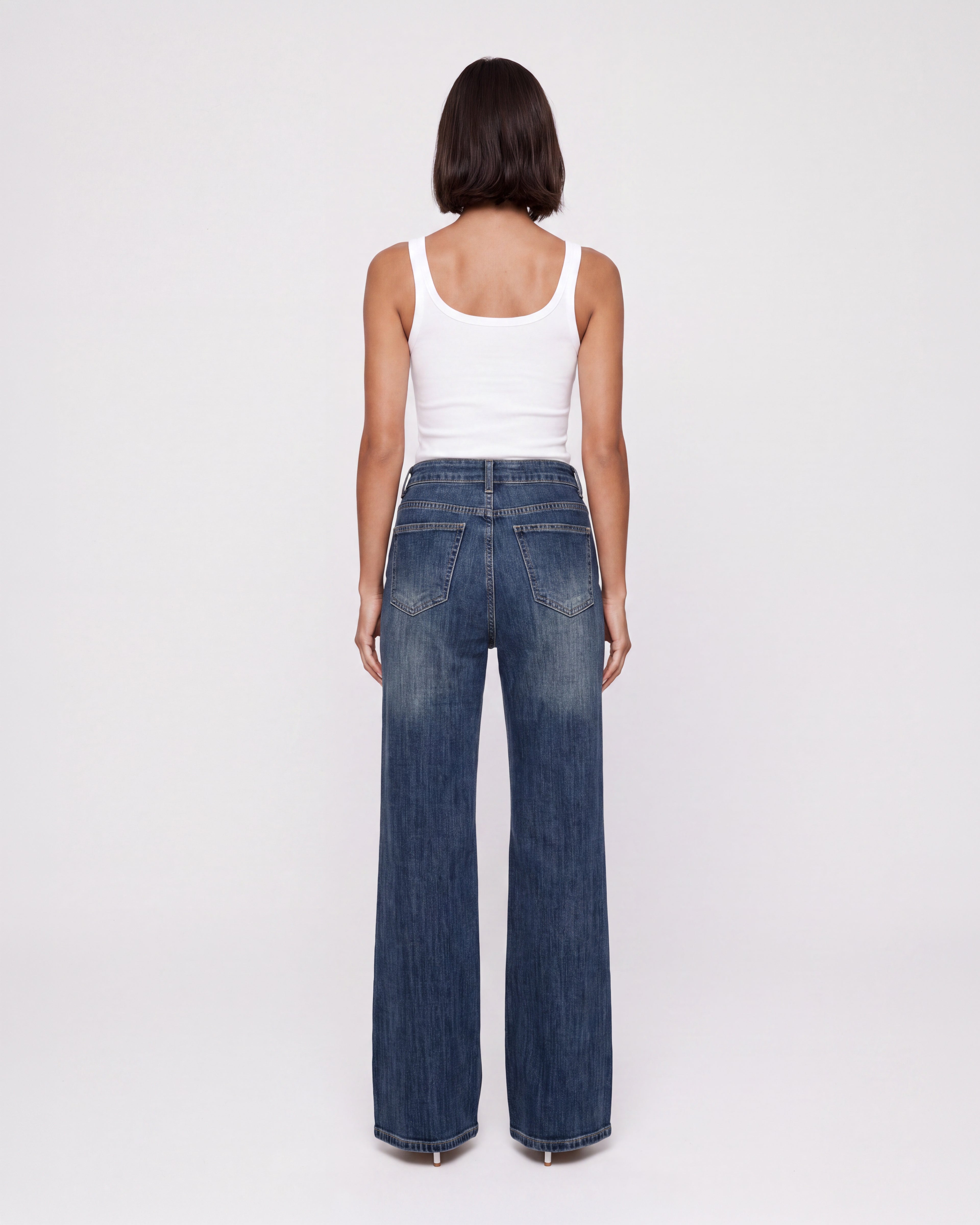 DARK BLUE WIDE LEG JEANS