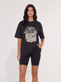 BORING DOG NEWS OVERSIZED T-SHIRT BLACK