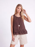 LAYERED RUFFLE SLEEVELESS TOP