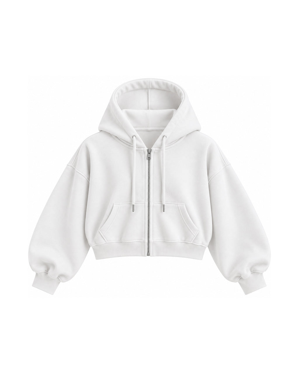 CROPPED ZIP-UP HOODIE