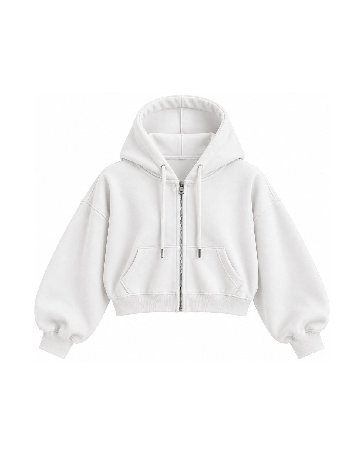 CROPPED ZIP-UP HOODIE