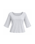 BOAT NECK THREE-QUARTER SLEEVE TOP