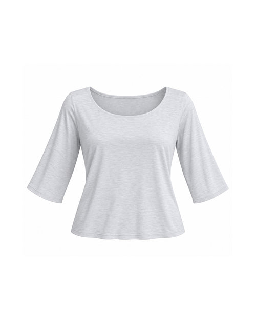 BOAT NECK THREE-QUARTER SLEEVE TOP