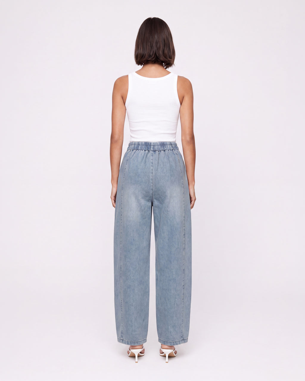 DENIM BARREL LEG PANTS