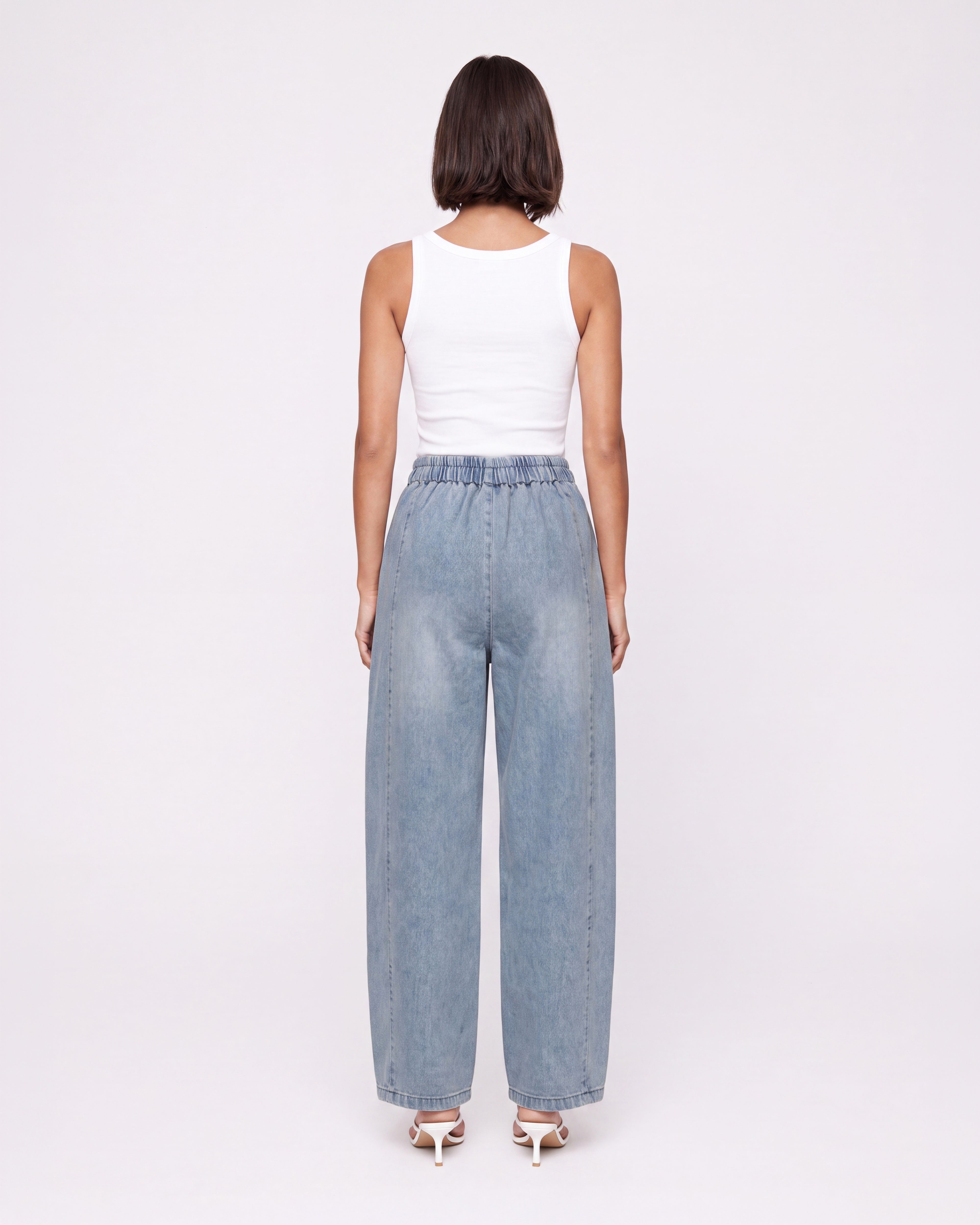 DENIM BARREL LEG PANTS