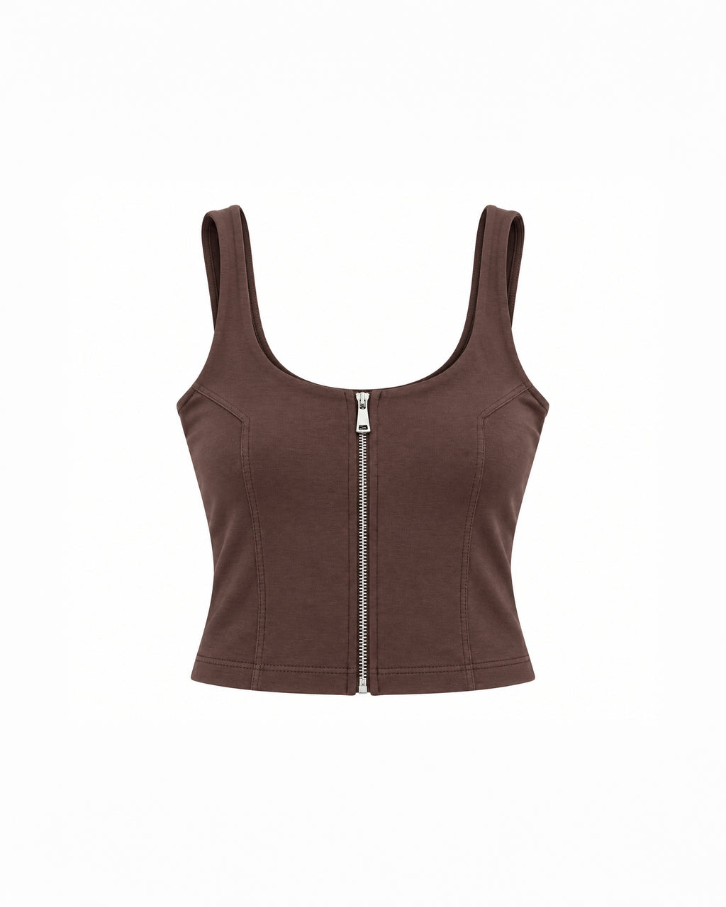 SCOOP-NECK ZIP-UP CORSET TOP