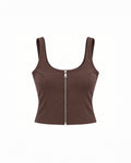 SCOOP-NECK ZIP-UP CORSET TOP