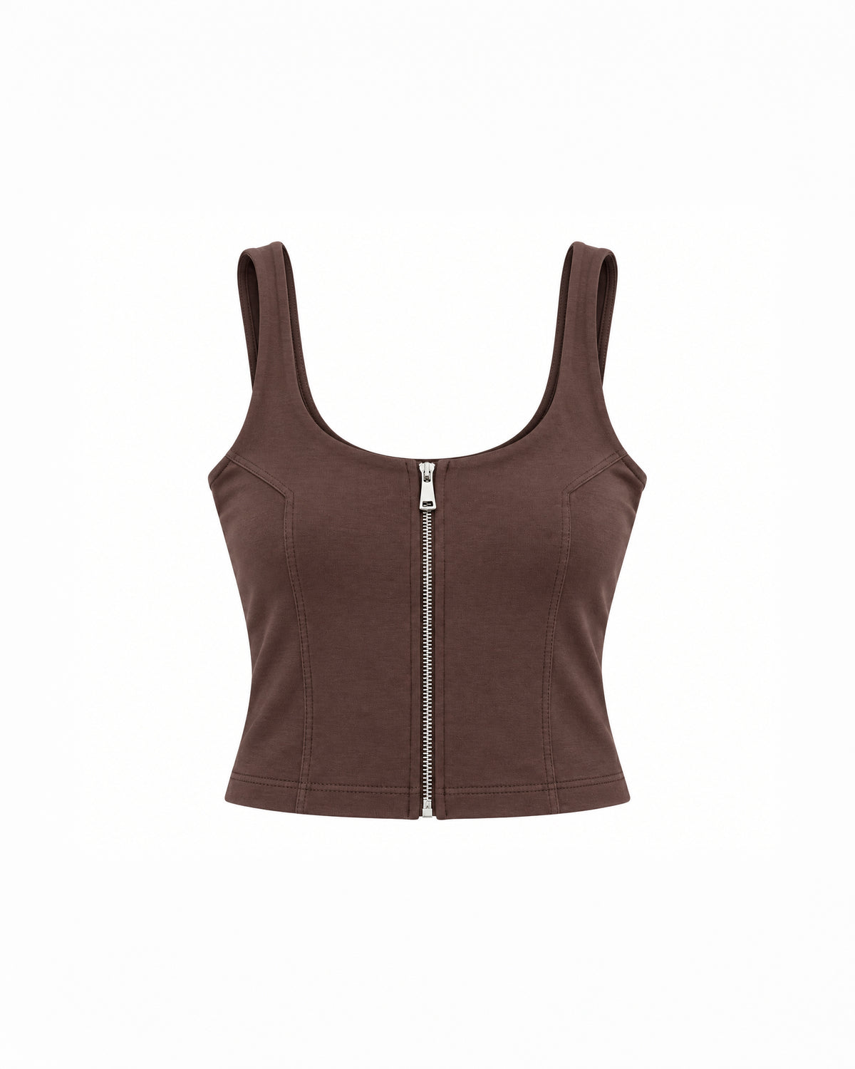 SCOOP-NECK ZIP-UP CORSET TOP