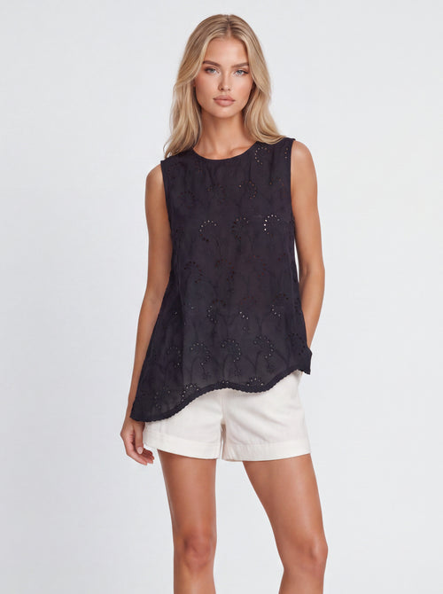 BRODERIE ASYMMETRIC TOP