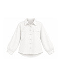 POLKA DOT BUTTON-FRONT LONG SLEEVE SHIRT