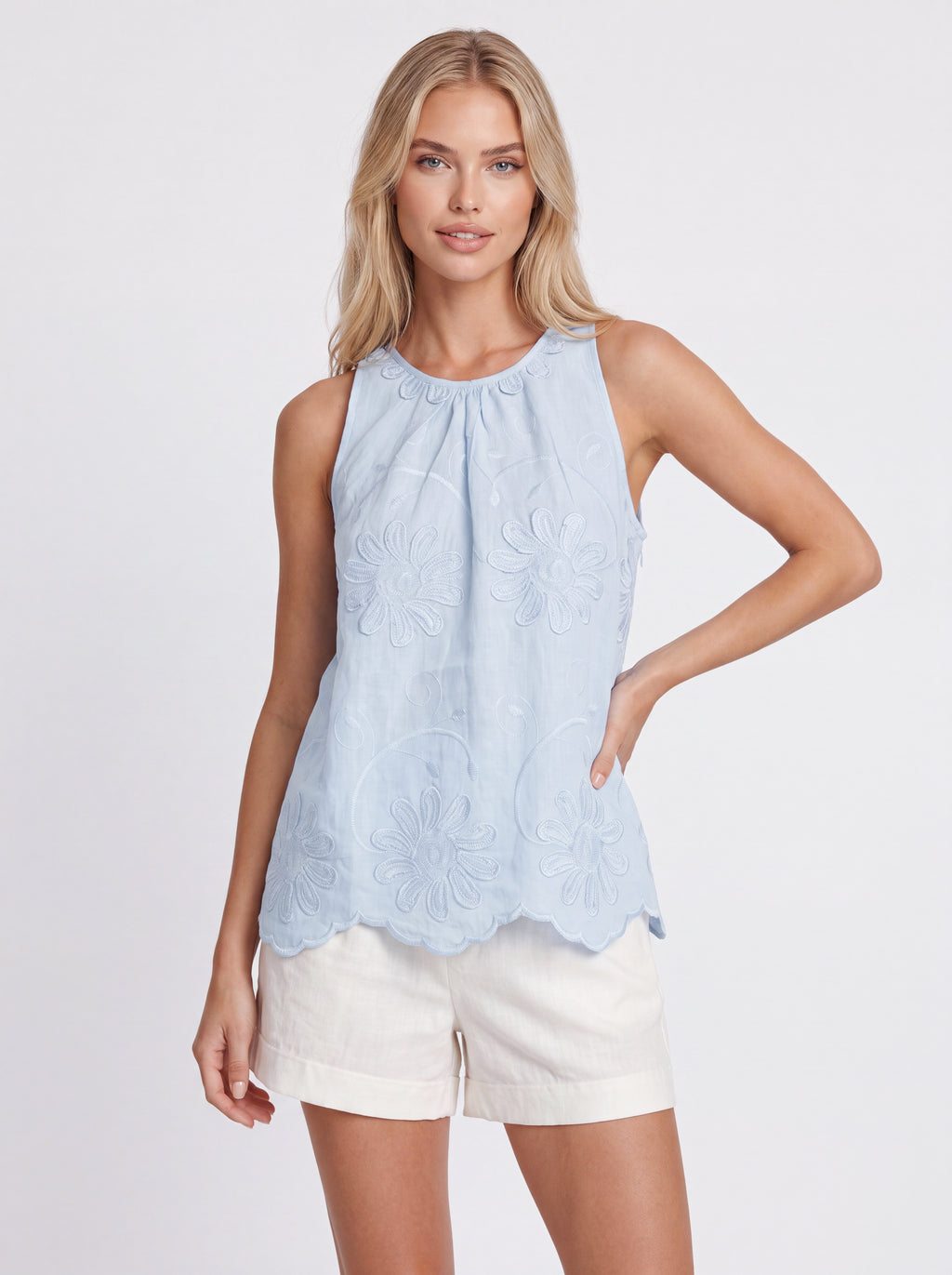 FLORAL EMBROIDERED TANK TOP