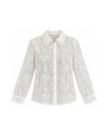 FLORAL EMBROIDERED LACE-COLLAR BLOUSE