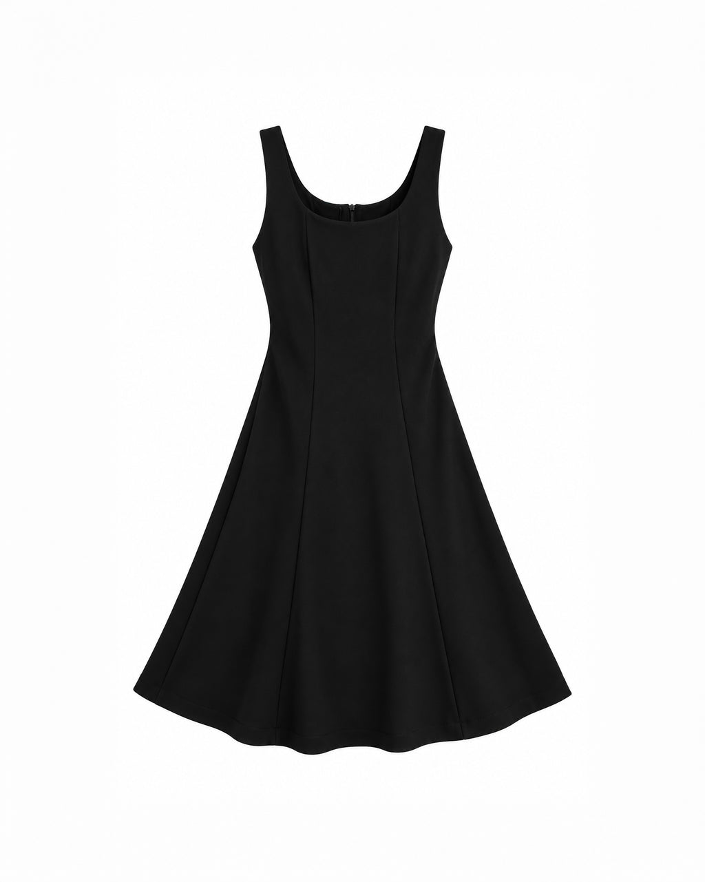SCOOP-NECK A-LINE MIDI DRESS