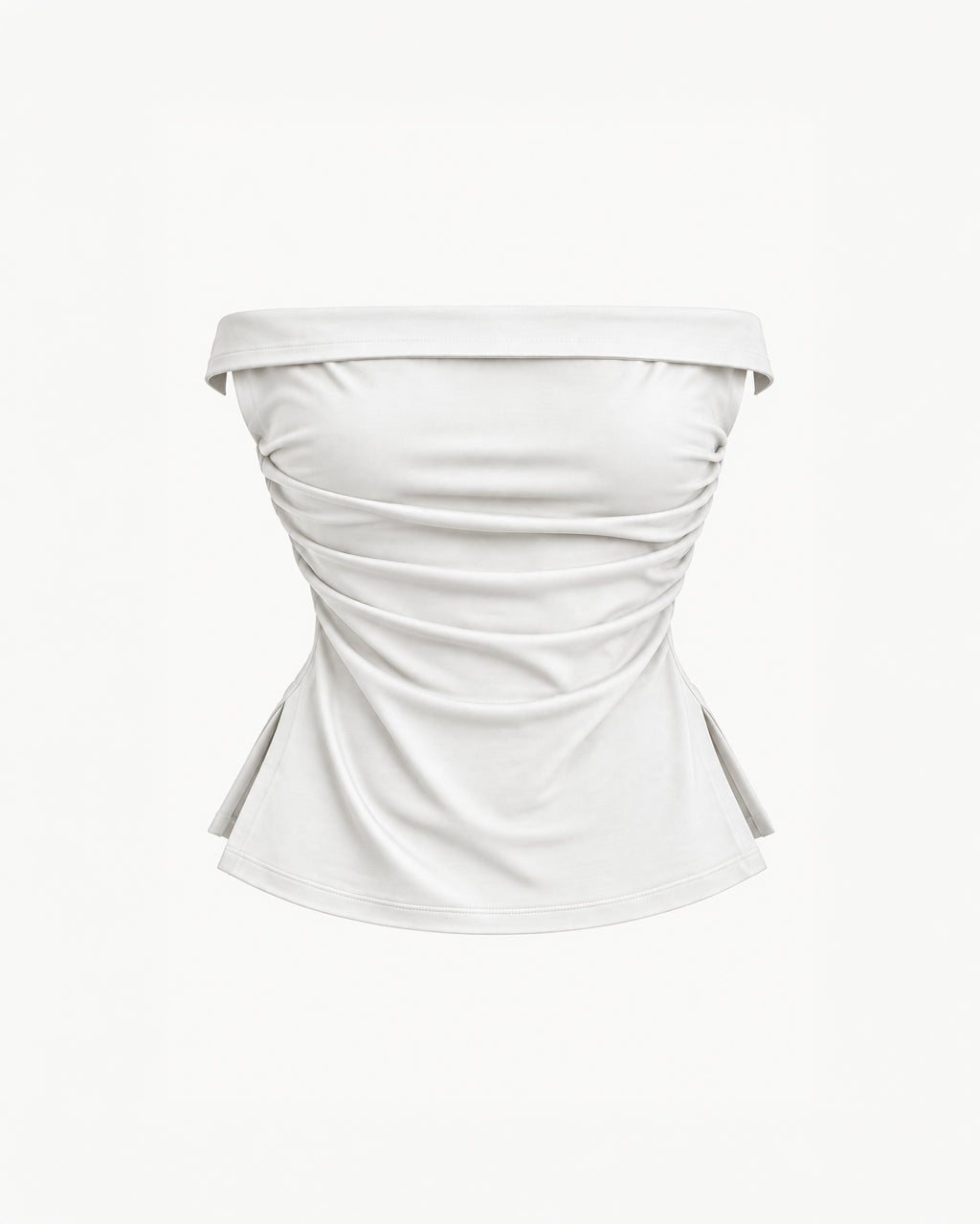 RUCHED STRAPLESS TOP