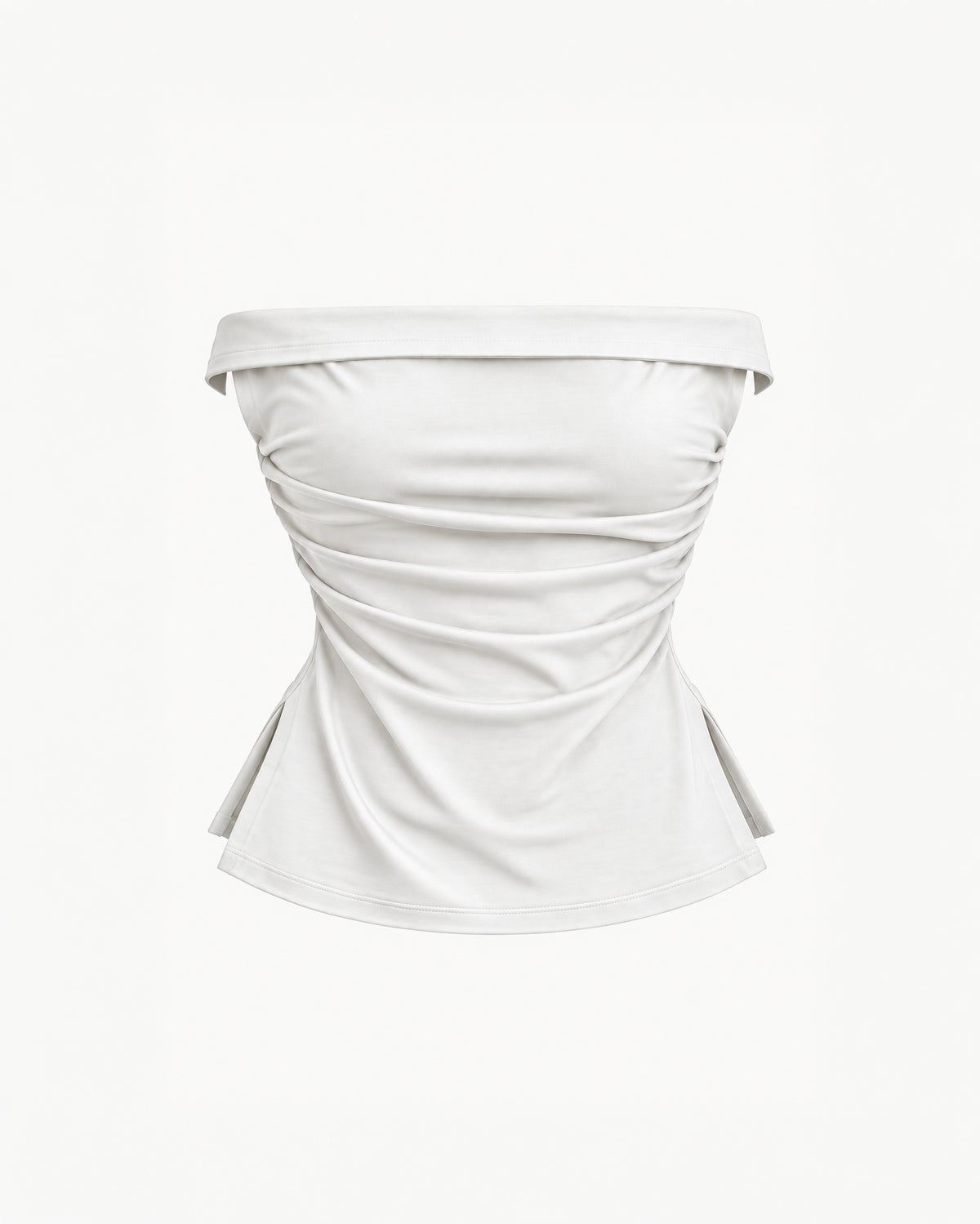 RUCHED STRAPLESS TOP