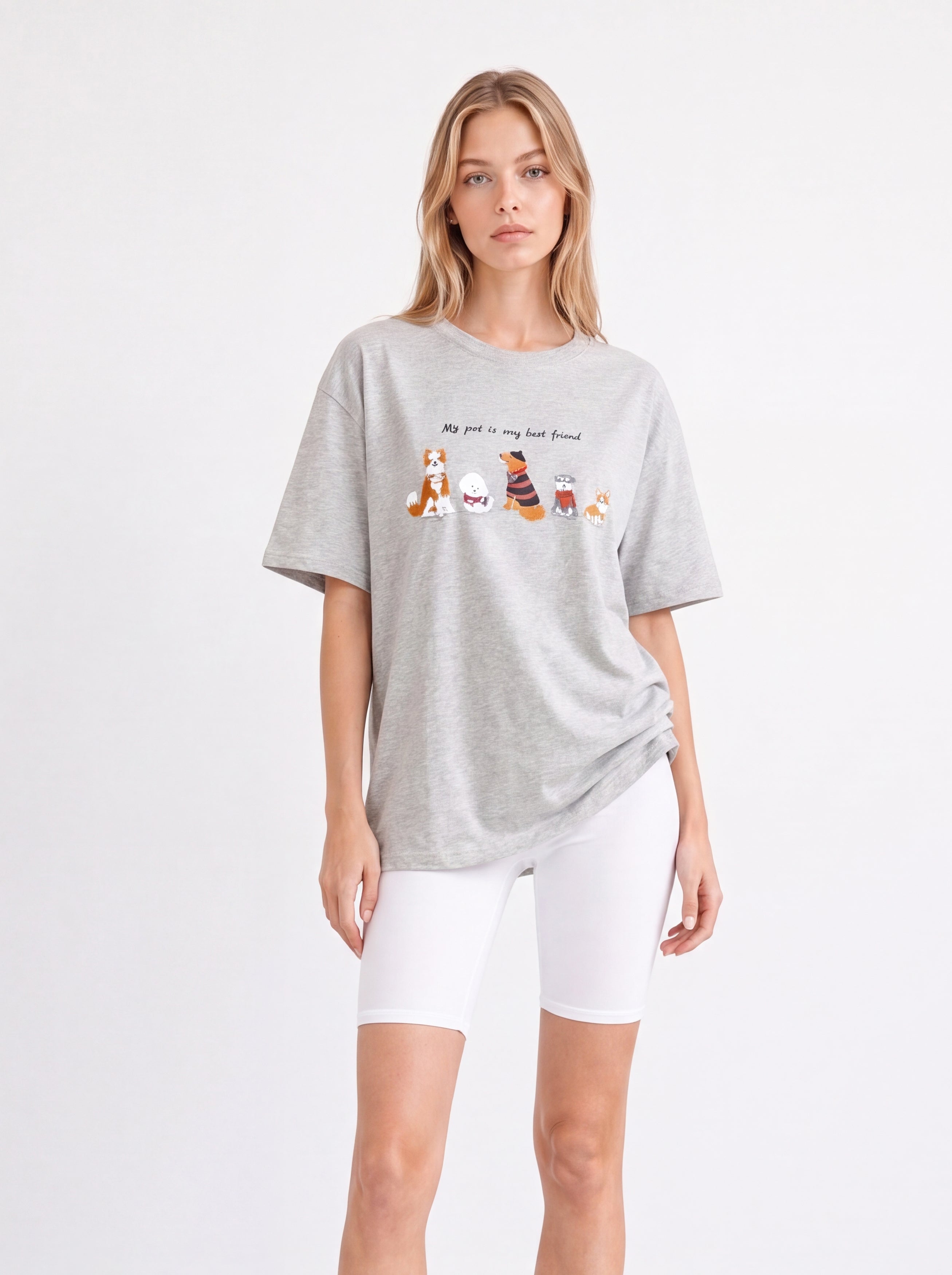 MY PET IS MY BEST FRIEND OVERSIZED GRAPHIC T-SHIRT