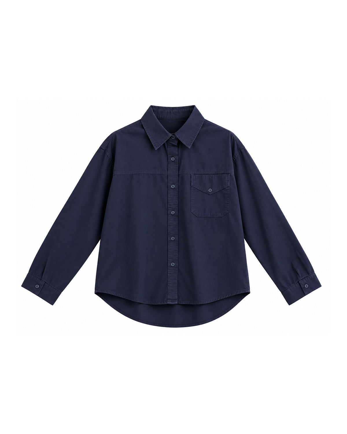 OVERSIZED BUTTON-FRONT LONG SLEEVE SHIRT