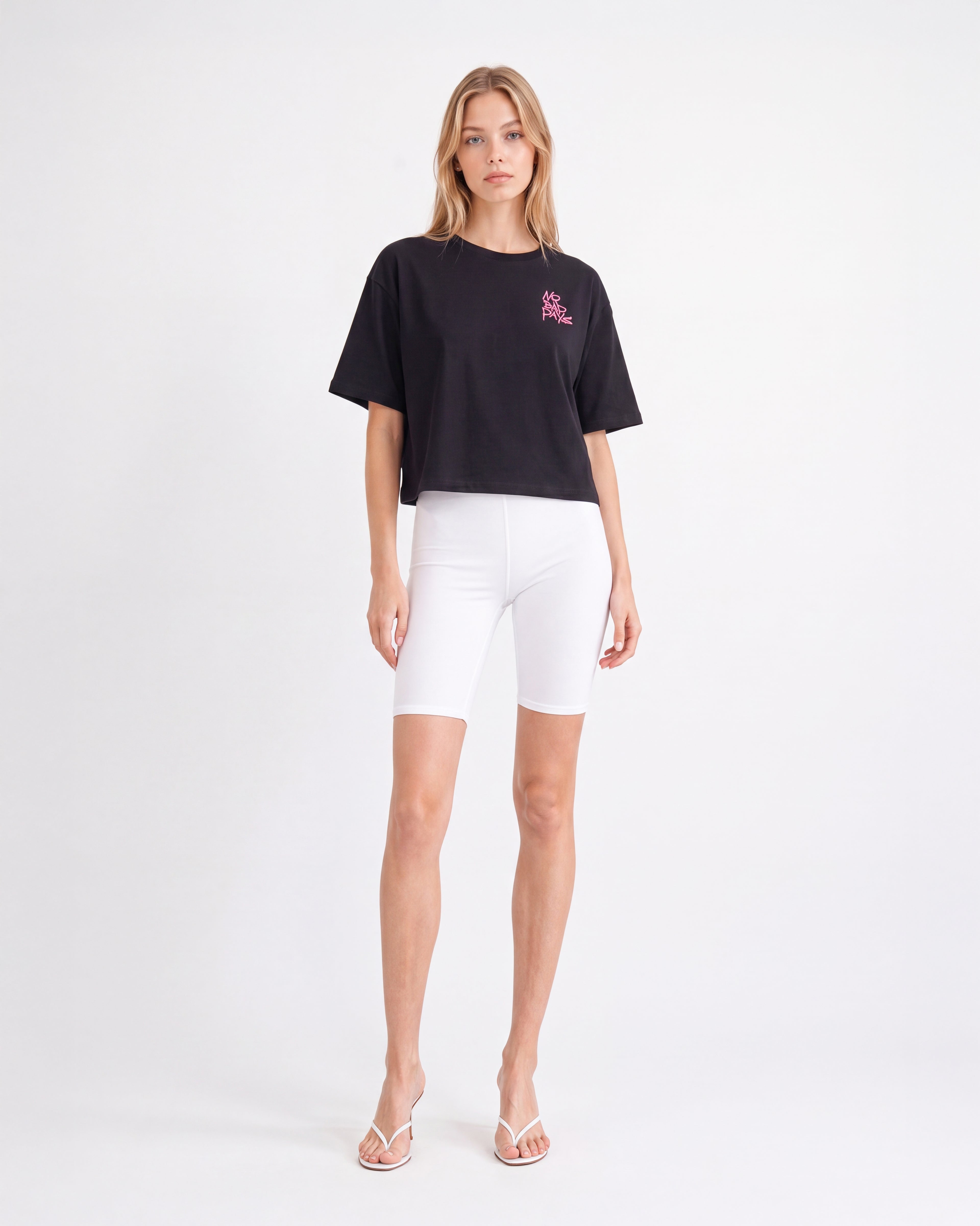 NO BAD DAYS CROPPED OVERSIZED T-SHIRT