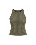 CABLE-KNIT HIGH-NECK TANK TOP
