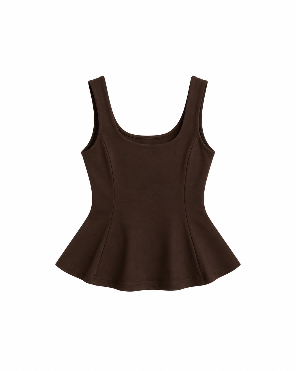 SCOOP-NECK PEPLUM TOP