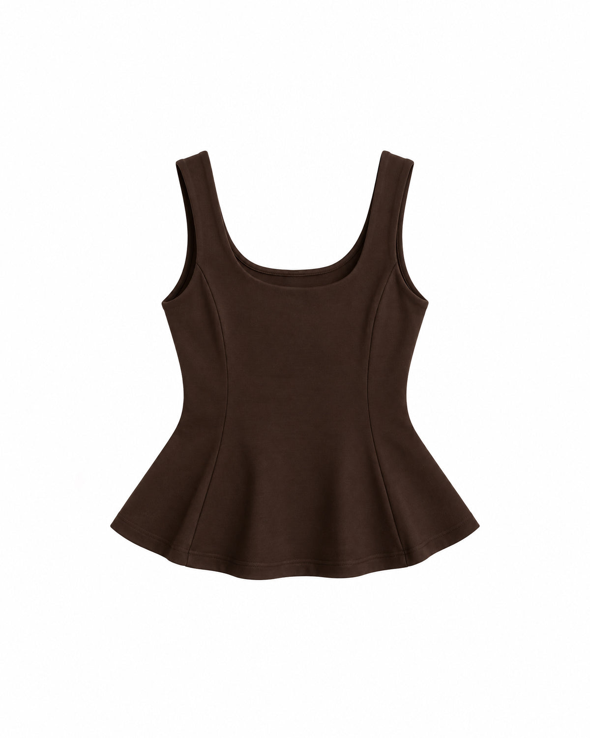 SCOOP-NECK PEPLUM TOP