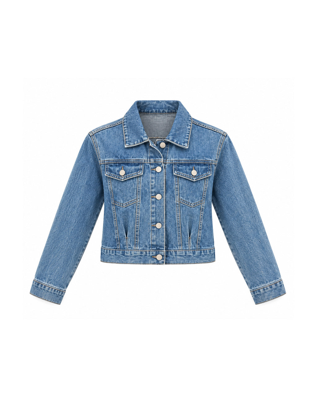 CROPPED STRUCTURED DENIM JACKET