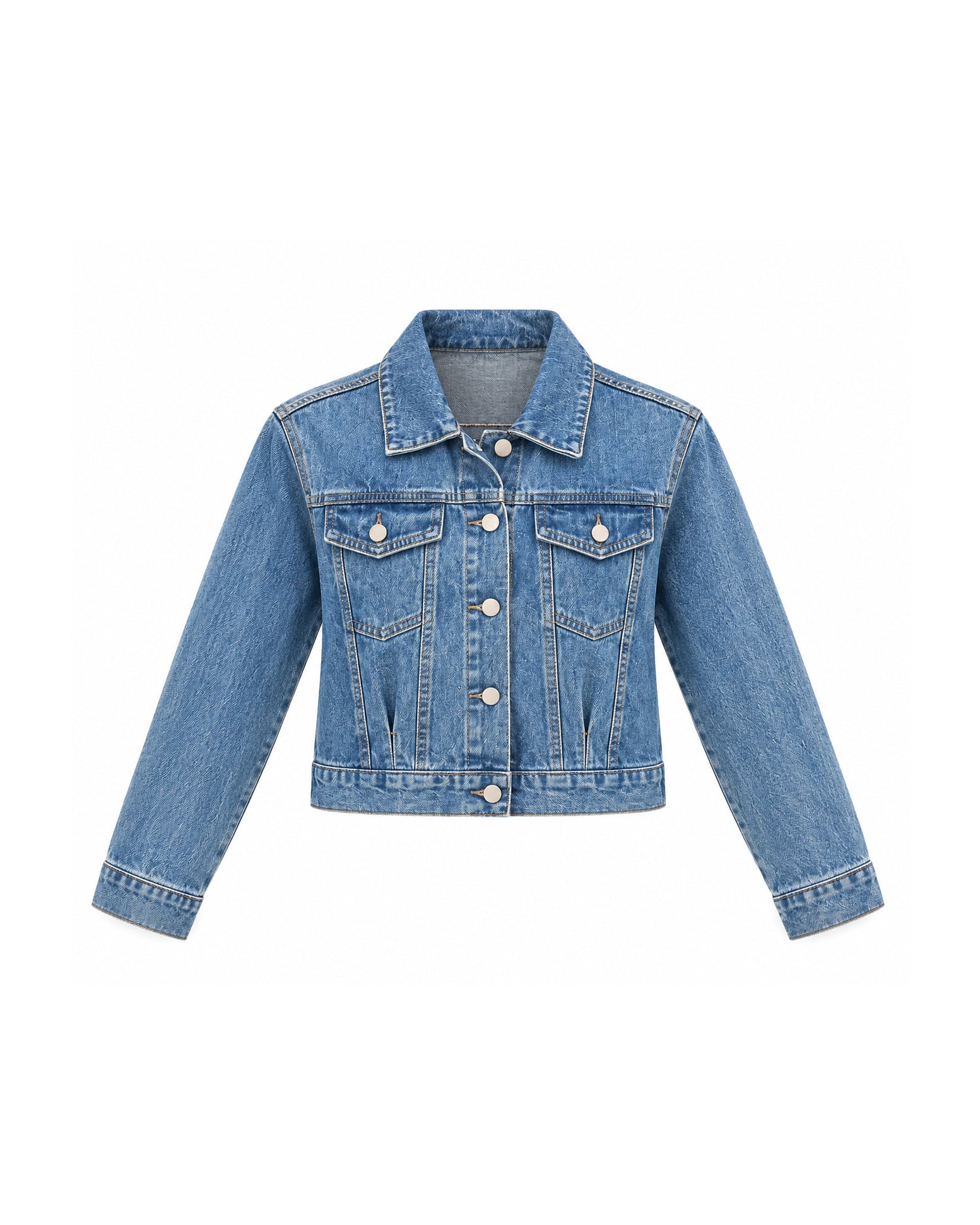 CROPPED STRUCTURED DENIM JACKET