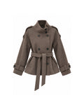DOUBLE-BREASTED BELTED WOOL COAT