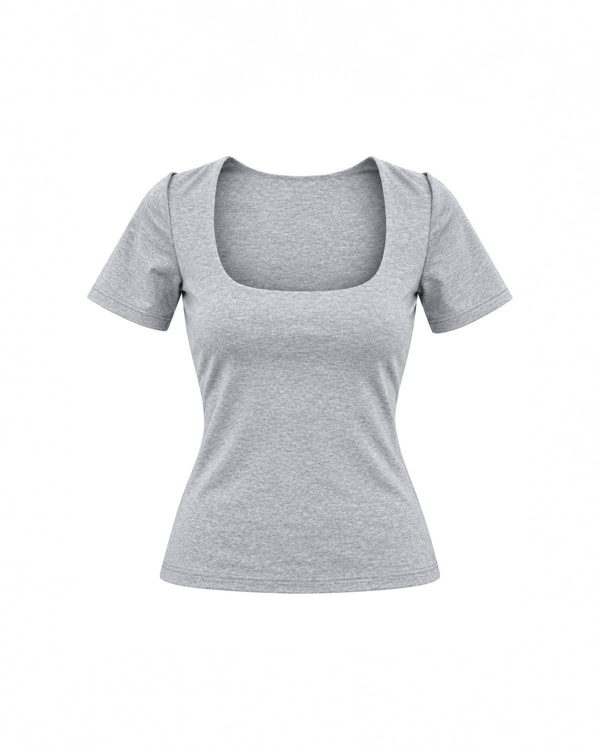 SQUARE-NECK SHORT-SLEEVE TOP