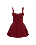 SCULPTED FLARE MINI DRESS
