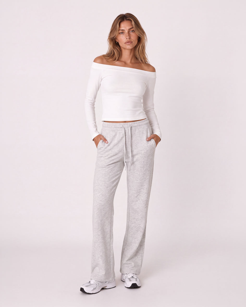 HIGH-WAIST DRAWSTRING WIDE-LEG SWEATPANTS