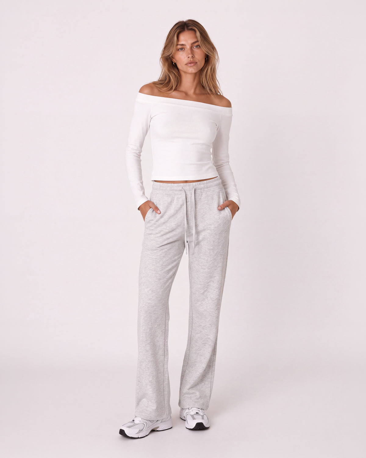 HIGH-WAIST DRAWSTRING WIDE-LEG SWEATPANTS