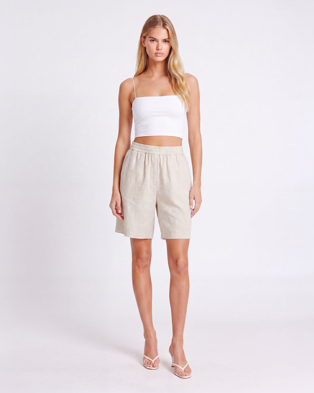 RELAXED LINEN BERMUDA SHORTS