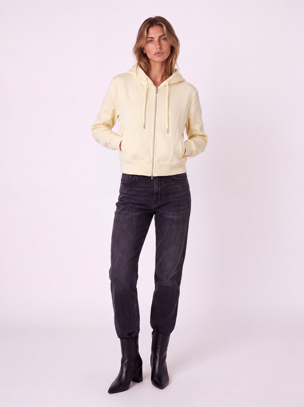 CROPPED ZIP UP HOODIE