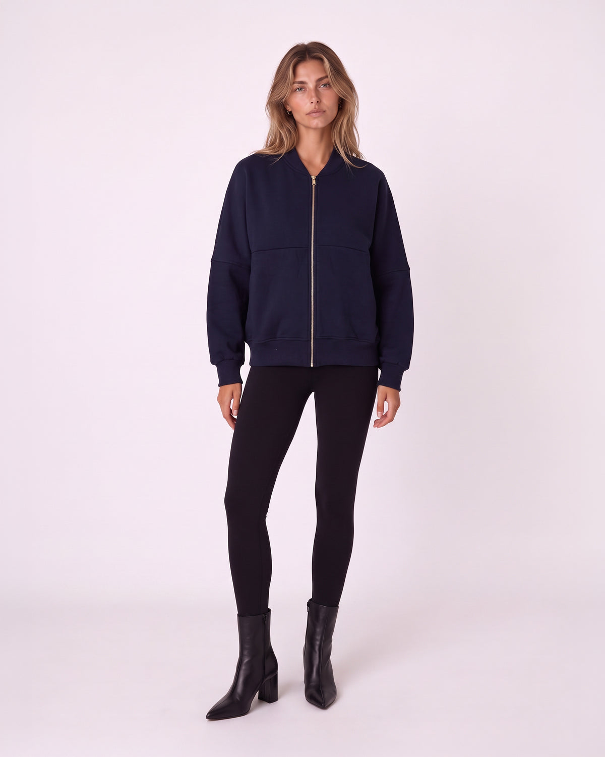 OVERSIZED ZIP-UP BOMBER JACKET