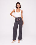 STRAIGHT LEG PANTS WITH SCARF BELT